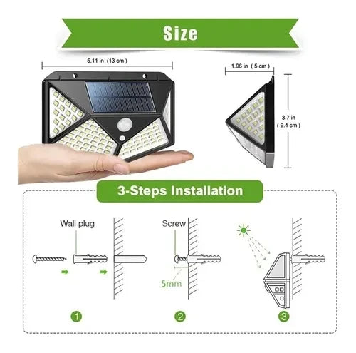 Luz Solar LED para Exteriores con Sensor de Movimiento